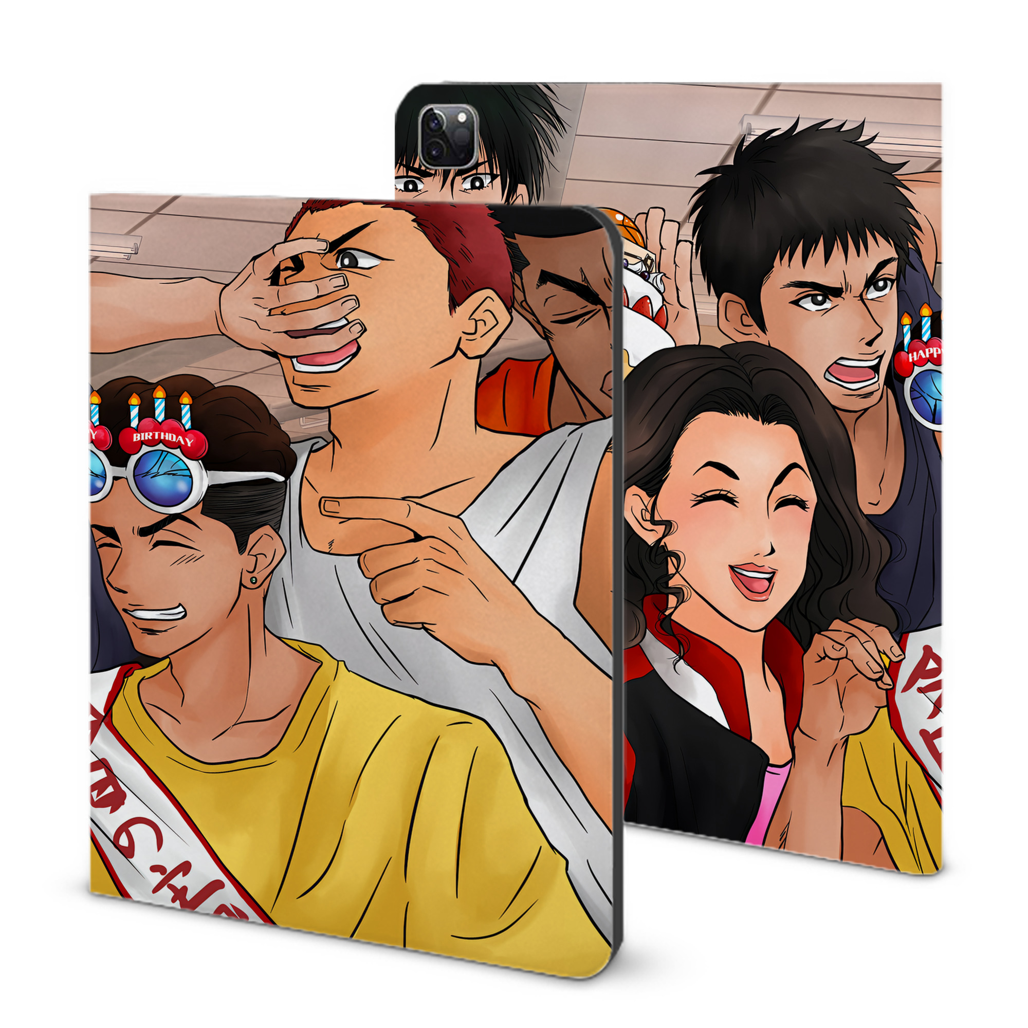 （画像用） SLAM DUNK／スラムダンク IPad ケース ブック型 PUレザー TPU 耐衝撃 軽量 薄型 ペン収納なし 全面保護 IPad 各モデル対応